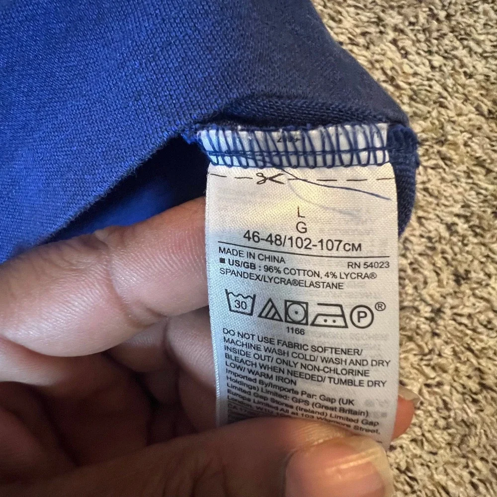 Banana Republic Men Performance Pique Polo Shirt Royal Blue Large Stretch Pocket